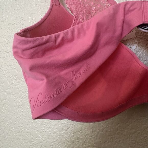 Incredible By Victorias Secret Bra Pink Perfect Shape 34c Lace Straps Wired - Picture 4 of 7